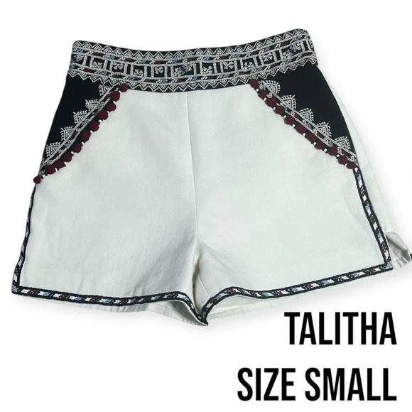 Talitha
Moroccan-Embroidered Tailored Twill Shorts size Small - Picture 3 of 9